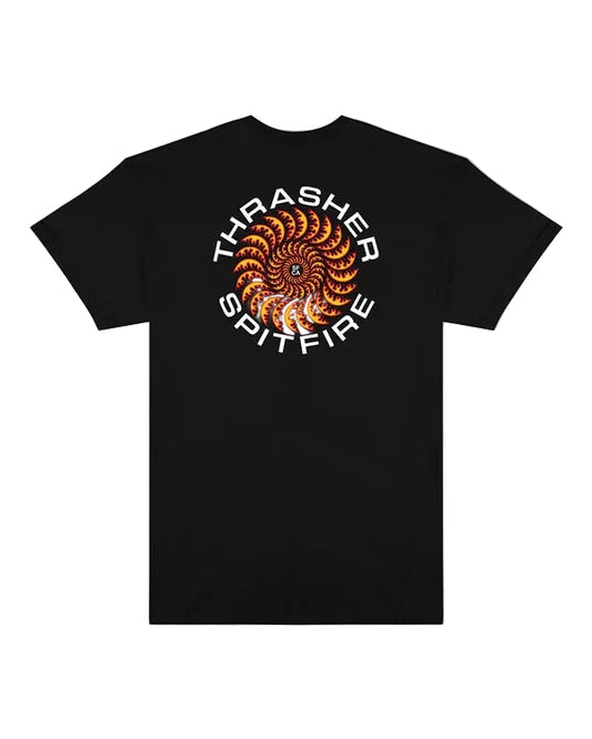 Polera Thrasher X Spitfire Classic Swirl Black