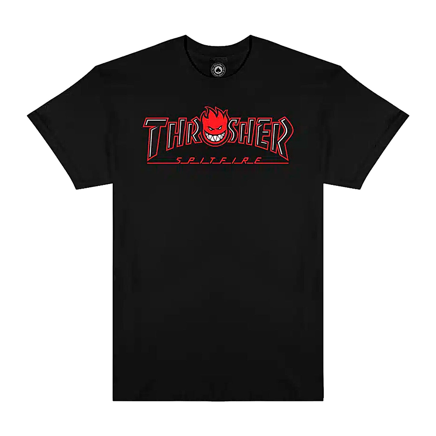 Polera Thrasher X Spitfire Big Head Outline Black