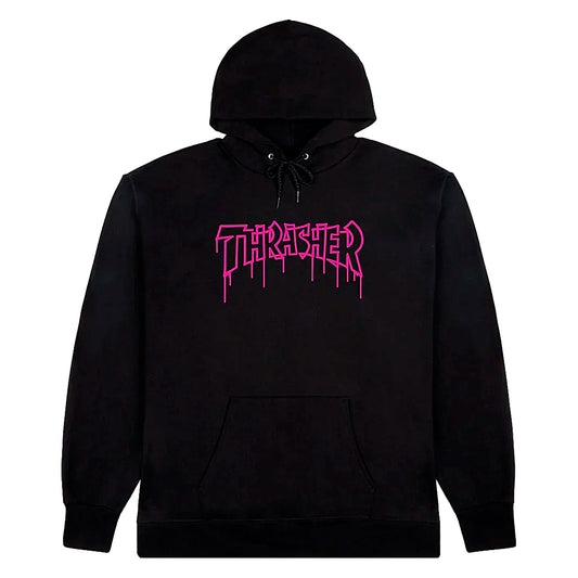 Poleron Thrasher Outliner Black Hoodie