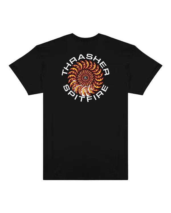 Polera Thrasher X Spitfire Classic Swirl Black