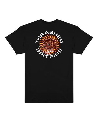 Polera Thrasher X Spitfire Classic Swirl Black