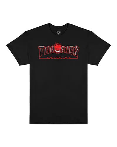 Polera Thrasher X Spitfire Big Head Outline Black