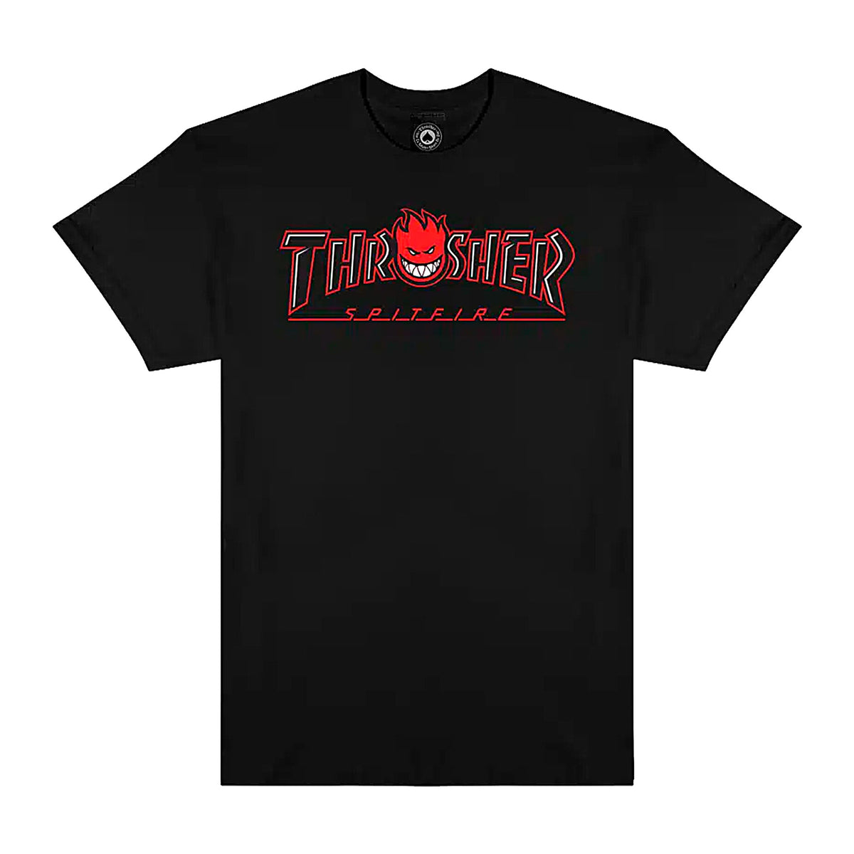 Polera Thrasher X Spitfire Big Head Outline Black