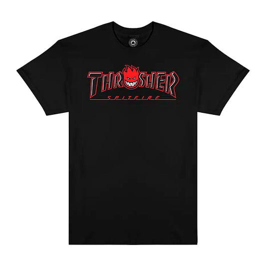 Polera Thrasher X Spitfire Big Head Outline Black
