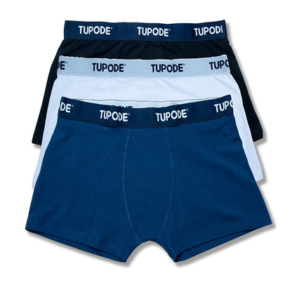 Pack Ropa Interior Bóxer Tupode – Blanco, Negro y Azul